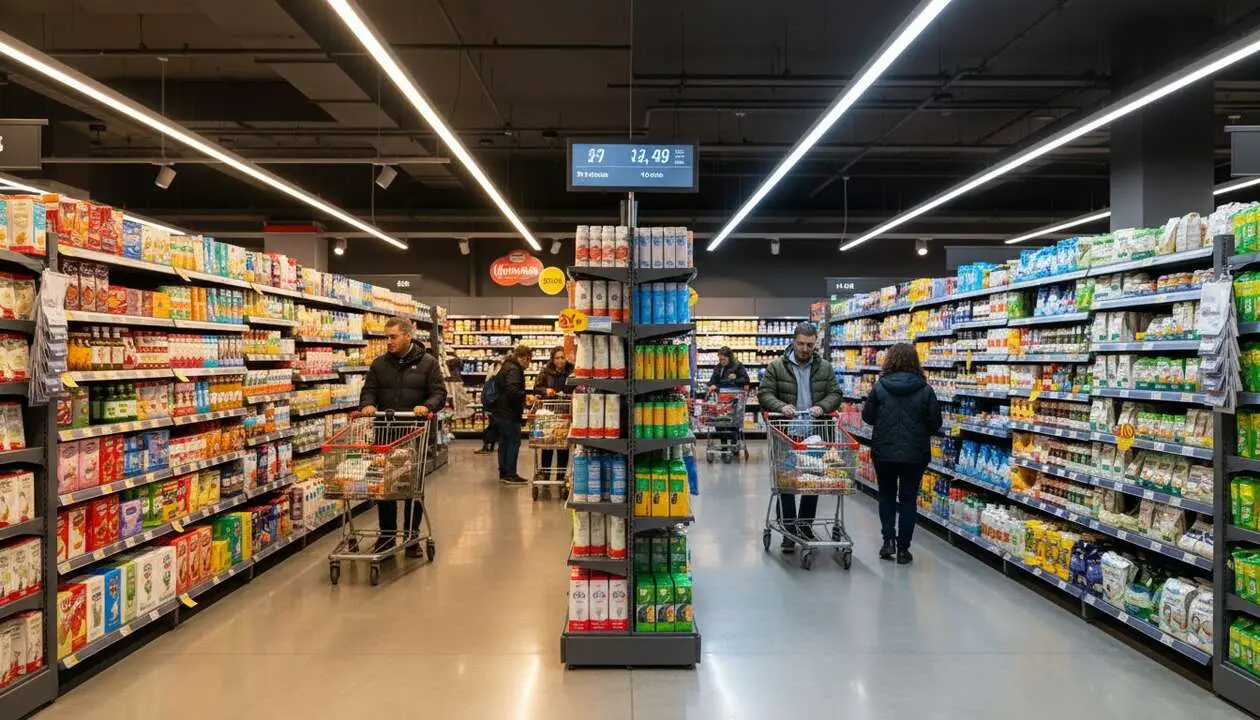  Comparativa de precios 2026 entre Mercadona y Lidl para descubrir qu&eacute; supermercado ofrece mejores ofertas y ahorro &mdash; Imagen generada por IA 