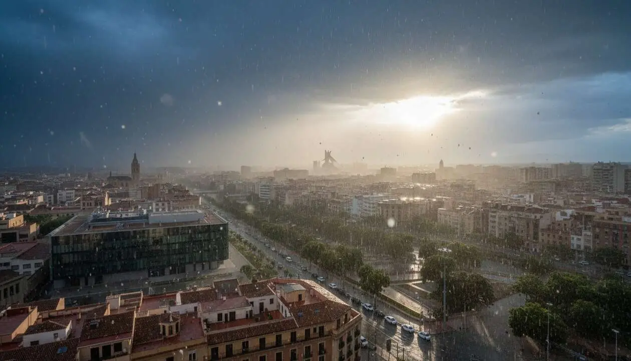  AEMET Valencia alerta por fuertes lluvias y granizo hoy con avisos meteorol&oacute;gicos actualizados &mdash; Imagen generada por IA 