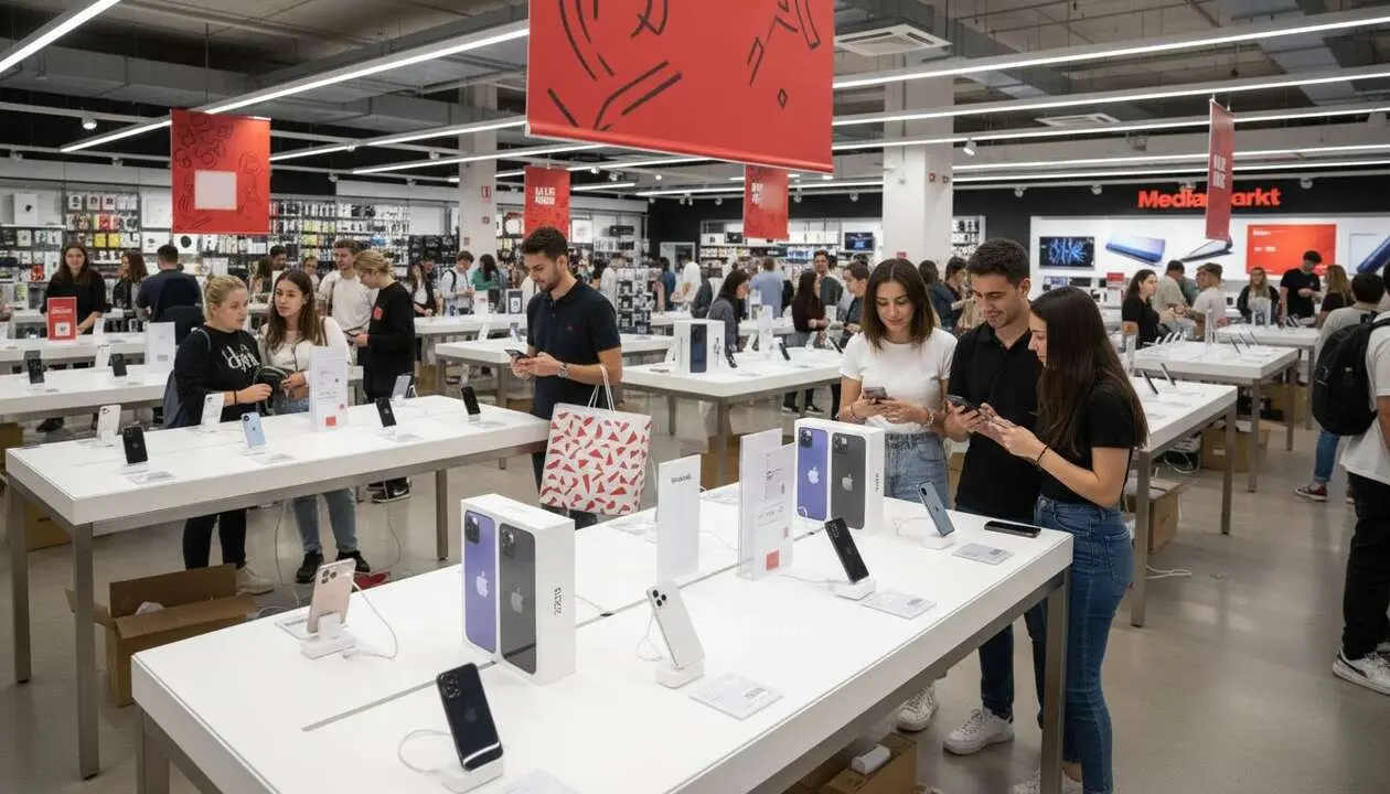  MediaMarkt ofrece liquidaci&oacute;n de iPhones con hasta 2 TB a precios incre&iacute;bles en ofertas exclusivas y limitadas &mdash; Imagen generada por IA 