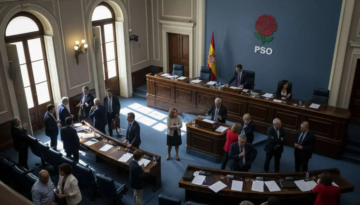  Mar&iacute;a Jes&uacute;s Montero y la pol&eacute;mica que desata una posible crisis interna en el PSOE en 2024 &mdash; Imagen generada por IA 