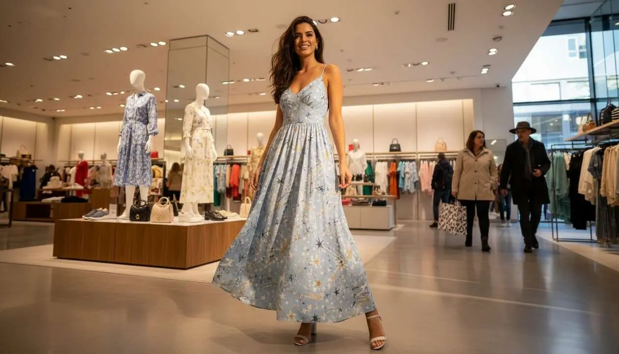  Roc&iacute;o Osorno luce su vestido estrella de primavera en El Corte Ingl&eacute;s con estilo y elegancia &uacute;nica &mdash; Imagen generada por IA 