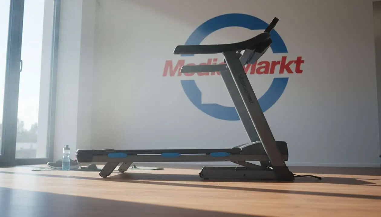  Cinta de correr plegable en oferta limitada con descuento de casi 600 euros en MediaMarkt para tu entrenamiento en casa &mdash; Imagen generada por IA 
