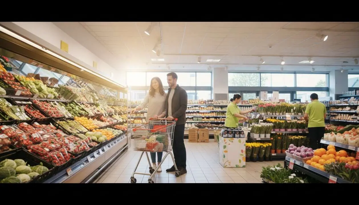  Cliente comprando productos frescos en Mercadona con ofertas especiales de primavera 2024 &mdash; Imagen generada por IA 