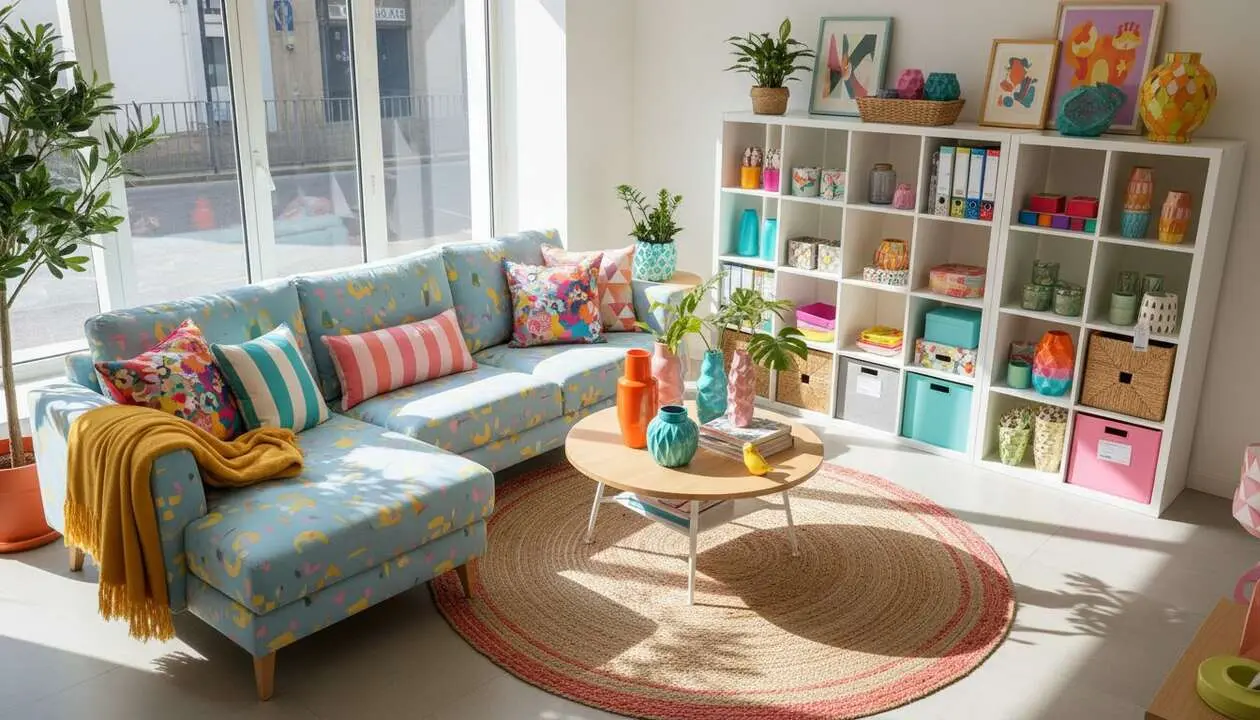  Decoraci&oacute;n colorida inspirada en IKEA y Maisons du Monde para transformar tu hogar con estilo moderno y vibrante &mdash; Imagen generada por IA 