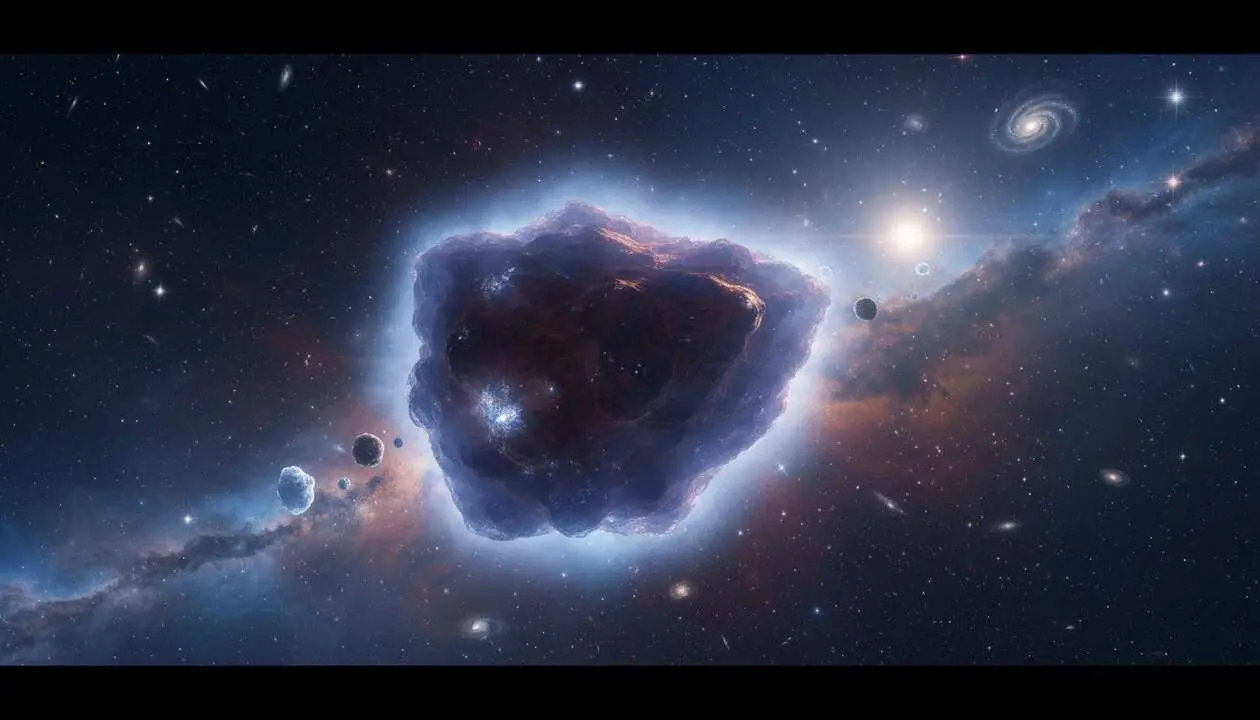  Imagen de un objeto transneptuniano con atm&oacute;sfera mostrando el misterio en el borde del Sistema Solar &mdash; Imagen generada por IA 