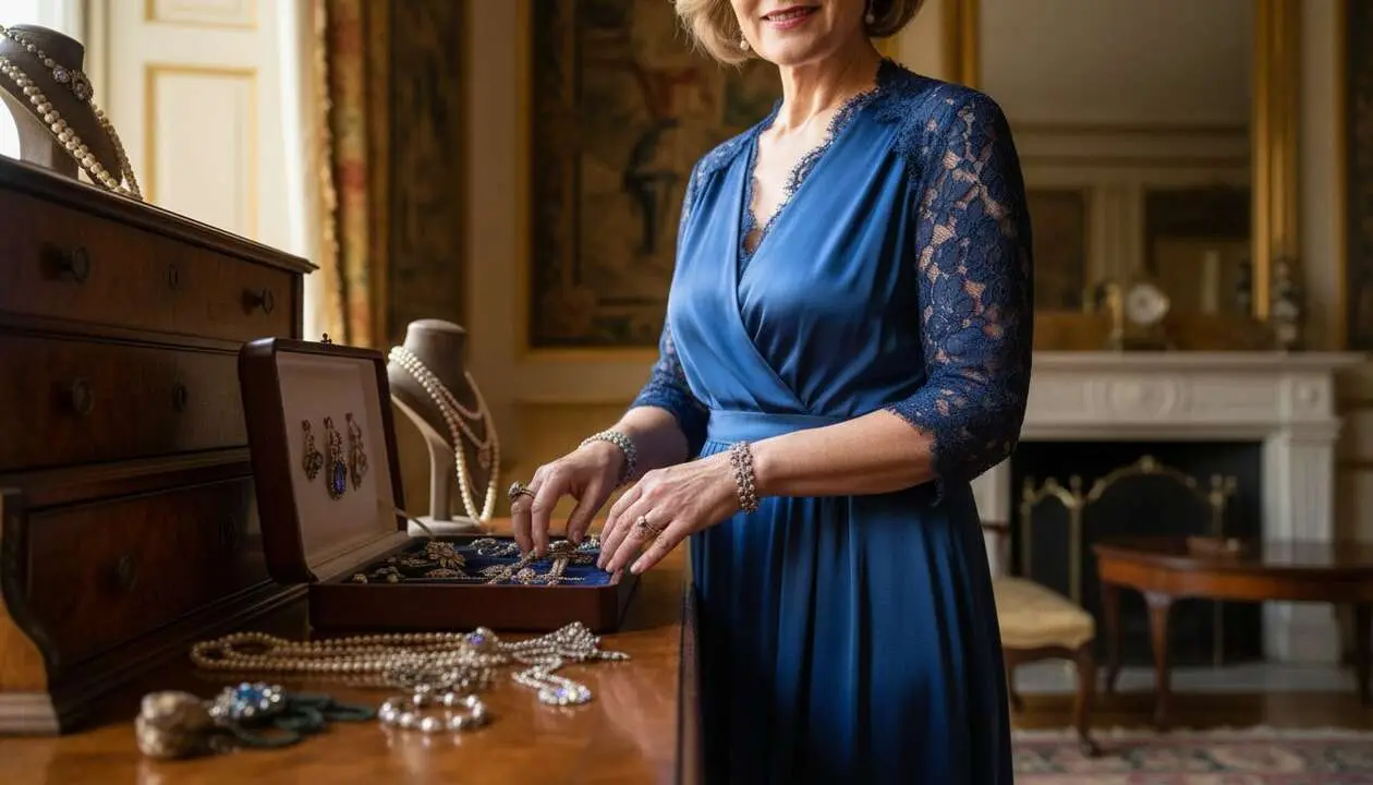  La mujer de Zapatero mostrando sus exclusivas joyas de la herencia familiar en un evento elegante &mdash; Imagen generada por IA 