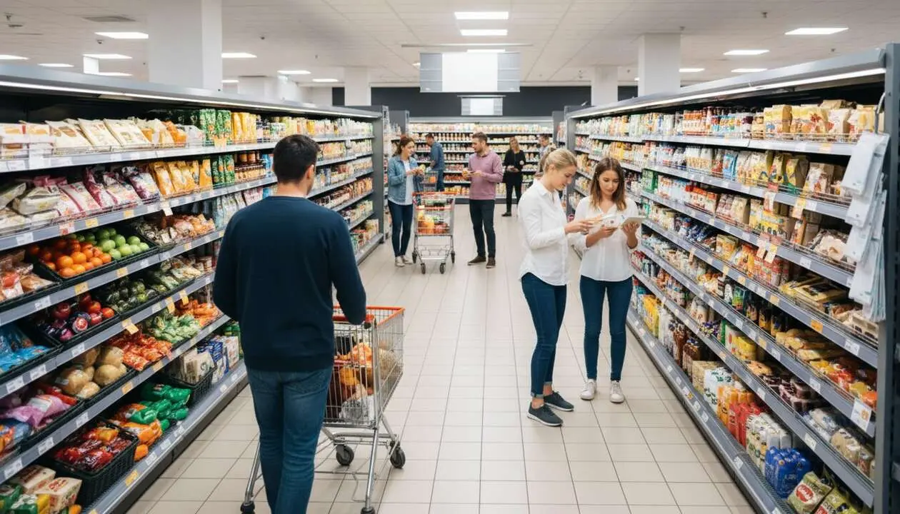  Comparativa de precios actuales entre Mercadona y otros supermercados para ahorrar en la compra diaria &mdash; Imagen generada por IA 