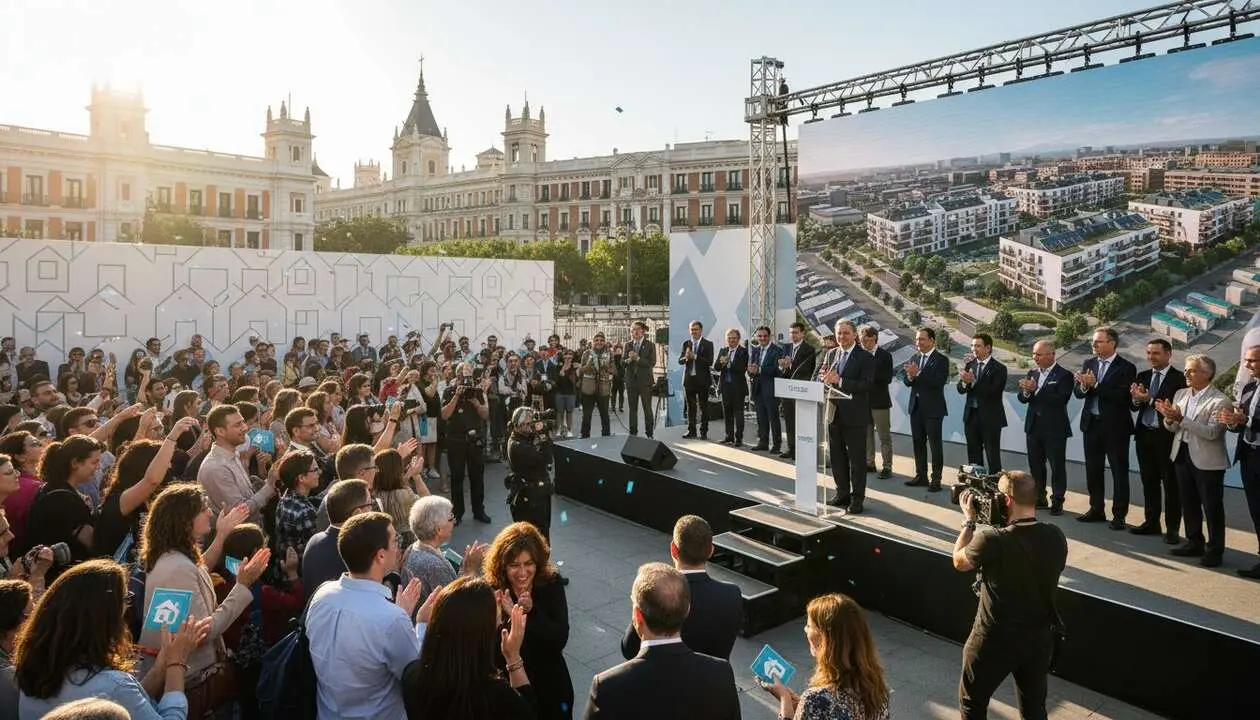  Almeida presenta en Madrid 1.000 viviendas asequibles con opci&oacute;n a compra para facilitar el acceso a la vivienda &mdash; Imagen generada por IA 