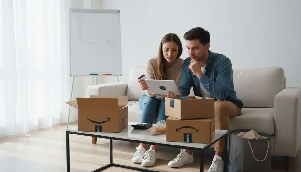  Pantalla con ofertas especiales de Amazon Prime Day 2026 para aprovechar descuentos sin gastar de m&aacute;s &mdash; Imagen generada por IA 
