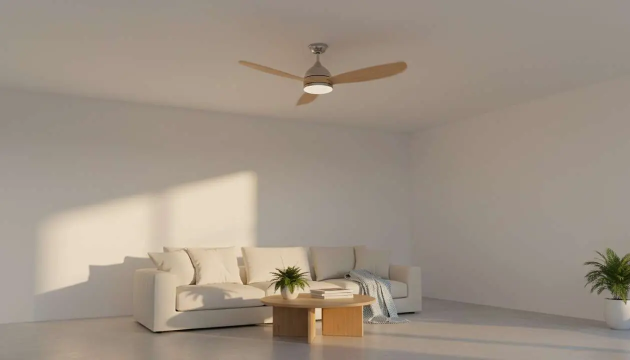  Ventilador de techo Leroy Merlin econ&oacute;mico y eficiente por menos de 75 euros para el hogar &mdash; Imagen generada por IA 