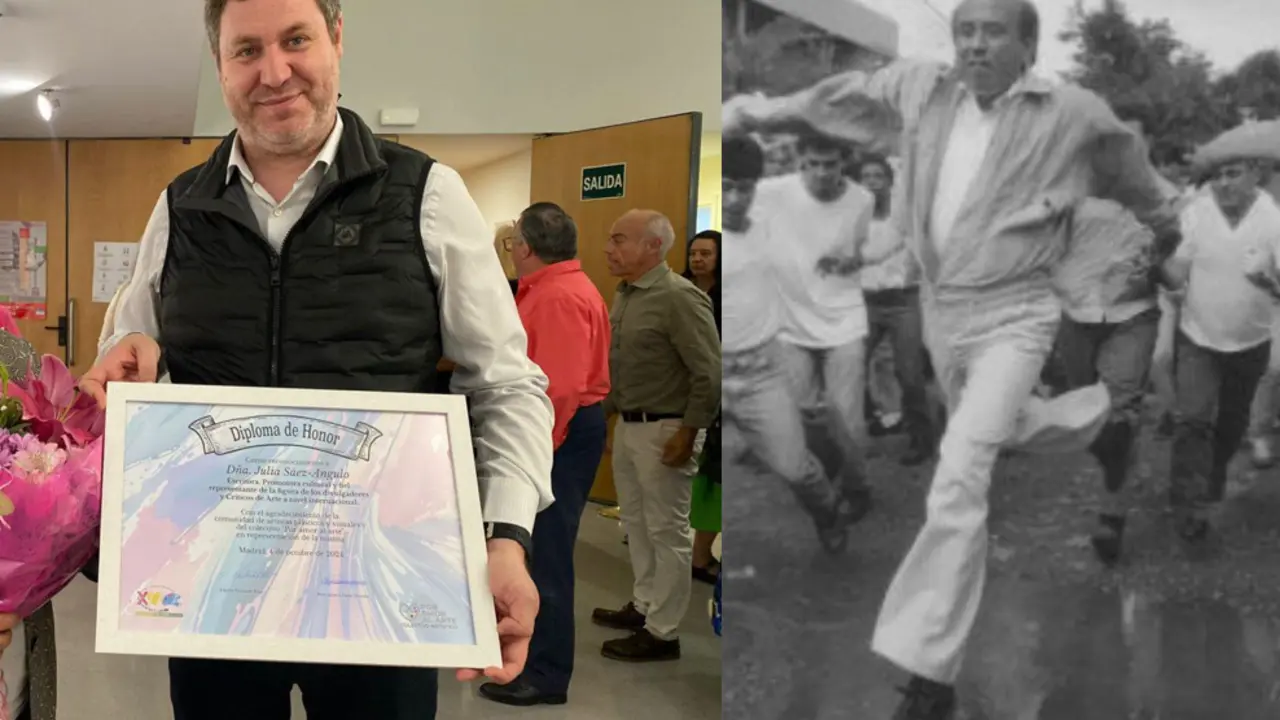 El concejal Alberto Gonz&aacute;lez y Carlos Andr&eacute;s P&eacute;rez, a la derecha.