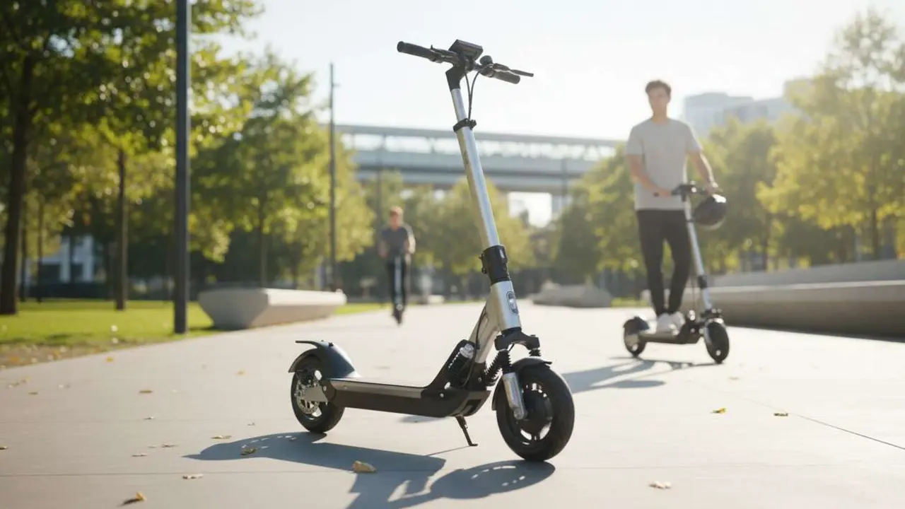  Patinete el&eacute;ctrico con doble suspensi&oacute;n de Decathlon por menos de 500 euros, ideal para desplazamientos urbanos r&aacute;pidos y c&oacute;modos &mdash; Imagen generada por IA 