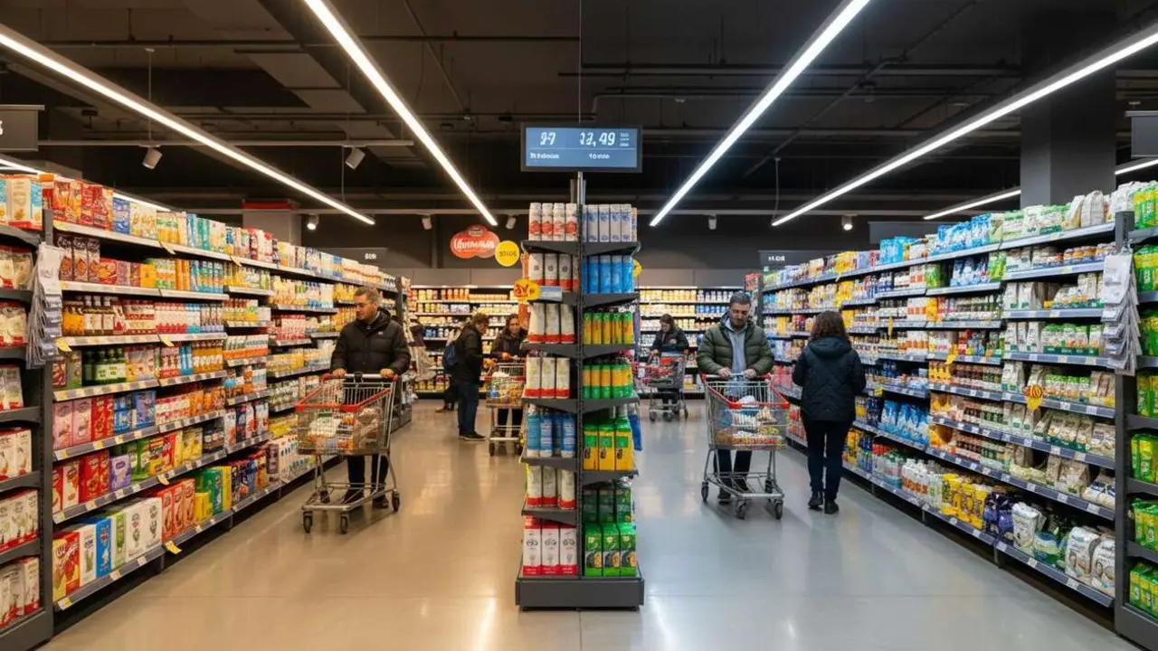  Comparativa de precios 2026 entre Mercadona y Lidl para descubrir qu&eacute; supermercado ofrece mejores ofertas y ahorro &mdash; Imagen generada por IA 