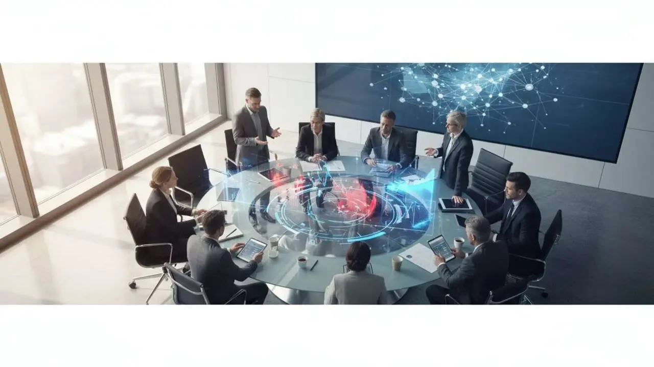  Pantalla con logo de Vodafone y gr&aacute;ficos financieros que muestran las subidas de tarifas para 2026 &mdash; Imagen generada por IA 