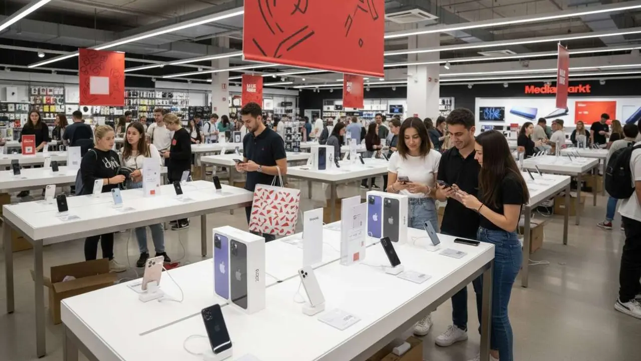  MediaMarkt ofrece liquidaci&oacute;n de iPhones con hasta 2 TB a precios incre&iacute;bles en ofertas exclusivas y limitadas &mdash; Imagen generada por IA 
