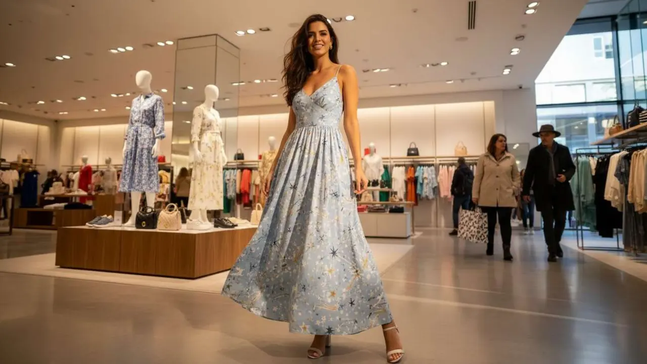  Roc&iacute;o Osorno luce su vestido estrella de primavera en El Corte Ingl&eacute;s con estilo y elegancia &uacute;nica &mdash; Imagen generada por IA 