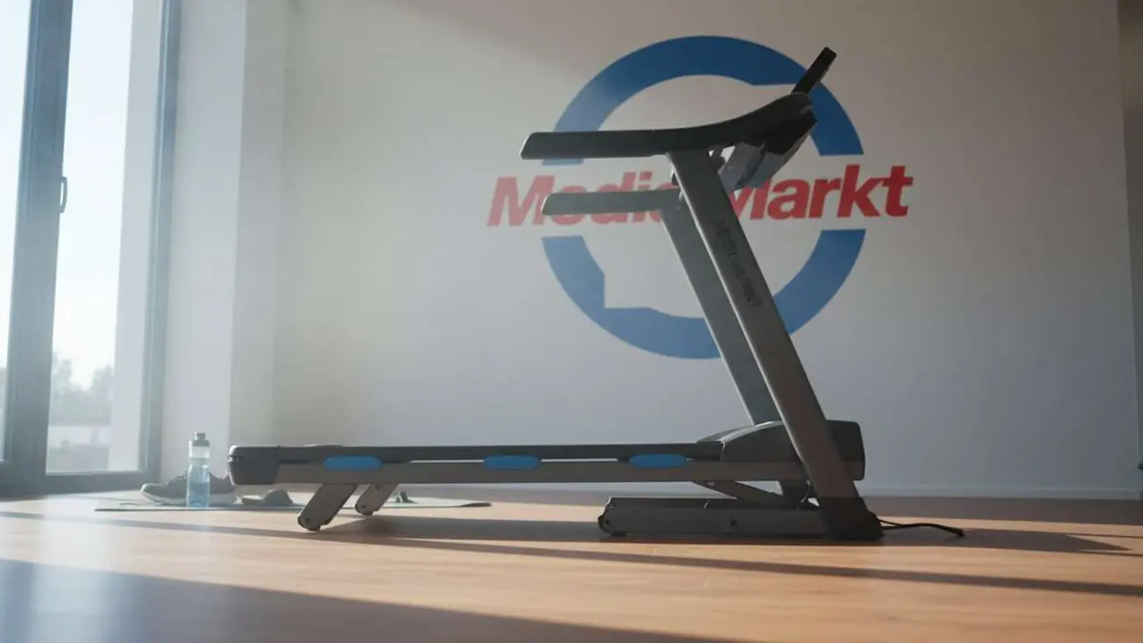  Cinta de correr plegable en oferta limitada con descuento de casi 600 euros en MediaMarkt para tu entrenamiento en casa &mdash; Imagen generada por IA 