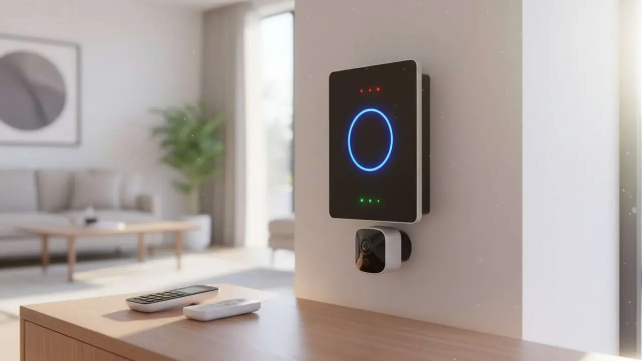  Sistema de seguridad Verisure instalado en hogar para proteger tu casa y garantizar tranquilidad familiar &mdash; Imagen generada por IA 