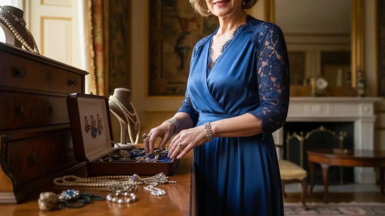 La mujer de Zapatero mostrando sus exclusivas joyas de la herencia familiar en un evento elegante &mdash; Imagen generada por IA 