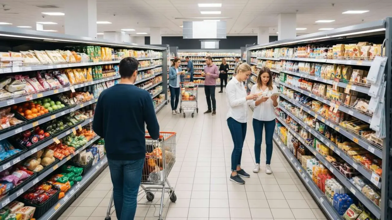  Comparativa de precios actuales entre Mercadona y otros supermercados para ahorrar en la compra diaria &mdash; Imagen generada por IA 