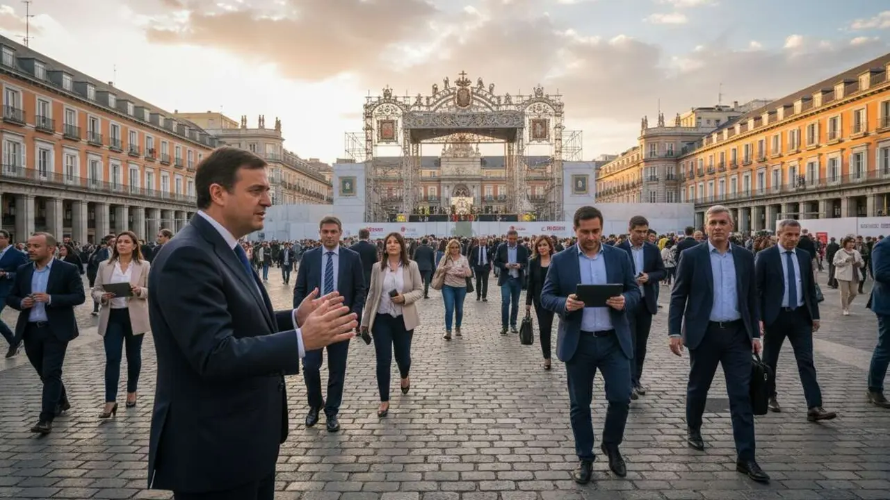 Almeida y la posible restricci&oacute;n del teletrabajo en Madrid durante la visita papal en la ciudad &mdash; Imagen generada por IA 