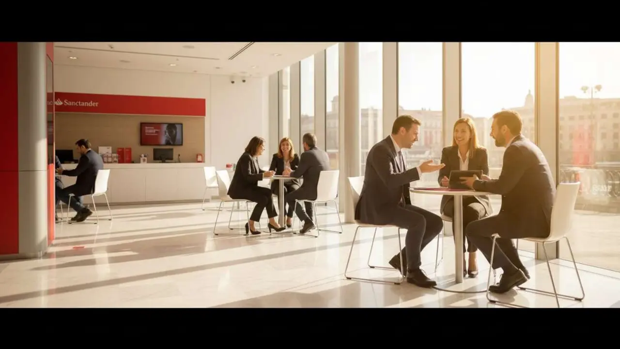  Banco Santander impulsa la captaci&oacute;n de 3 millones de funcionarios en Espa&ntilde;a con nuevas ofertas y servicios exclusivos &mdash; Imagen generada por IA 