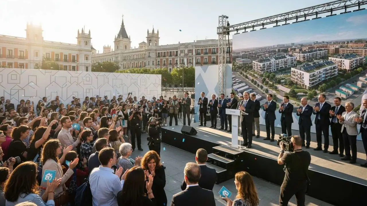  Almeida presenta en Madrid 1.000 viviendas asequibles con opci&oacute;n a compra para facilitar el acceso a la vivienda &mdash; Imagen generada por IA 