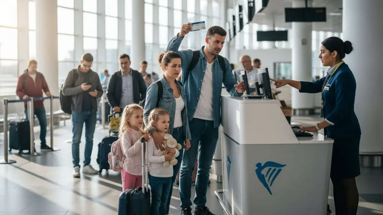  Pasajeros de Ryanair en Reino Unido afectados por investigaci&oacute;n sobre cobro a padres por asientos junto a sus hijos &mdash; Imagen generada por IA 