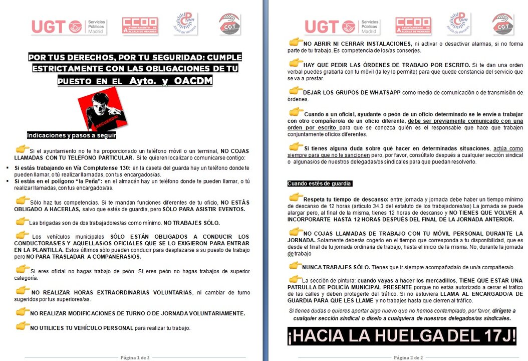 Sindicatos Alcalá de Henares